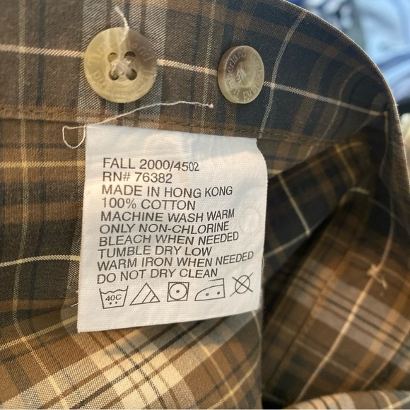 Vintage Timberland Mens Plaid Check Long Sleeve Shirt Browns Large LG Fall 2000 - Picture 8 of 8